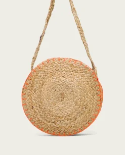 PORRONET Bolso Redondo Yute Natural Naranja Portixol Cheap