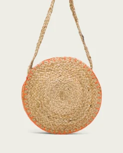 PORRONET Bolso Redondo Yute Natural Naranja Portixol Cheap