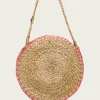 PORRONET Bolso Redondo Yute Natural Fucsia Portixol Cheap