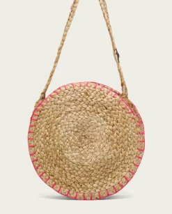PORRONET Bolso Redondo Yute Natural Fucsia Portixol Cheap