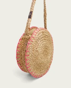 PORRONET Bolso Redondo Yute Natural Fucsia Portixol Cheap