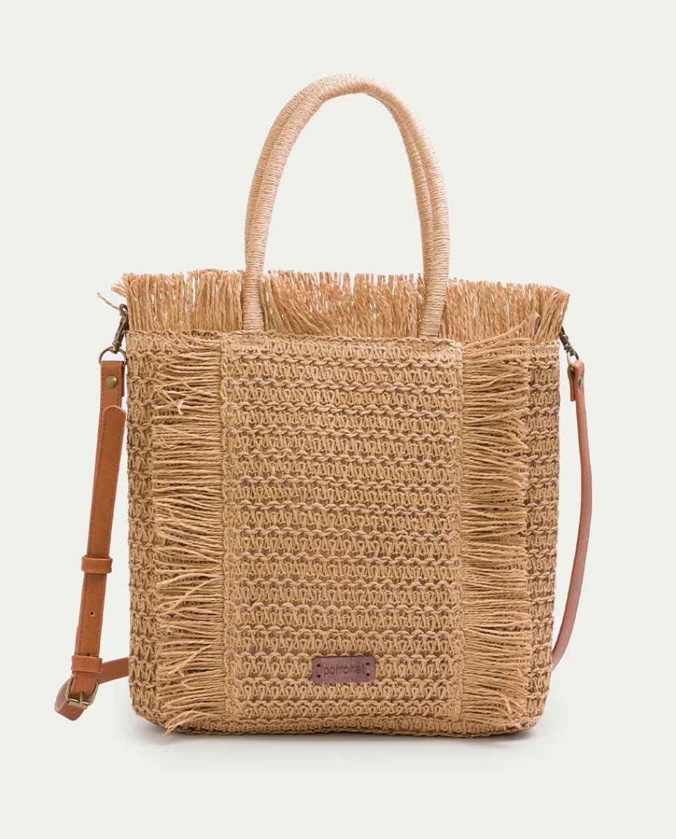 PORRONET Bolso Shopper Macarena Rafia Hot