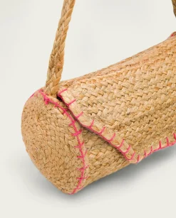 PORRONET Bolso Yute Natural Fucsia Granadella Clearance