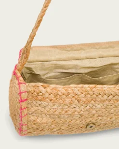 PORRONET Bolso Yute Natural Fucsia Granadella Clearance