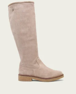 PORRONET Botas Altas Planas Arena Con Cremallera Vega Discount