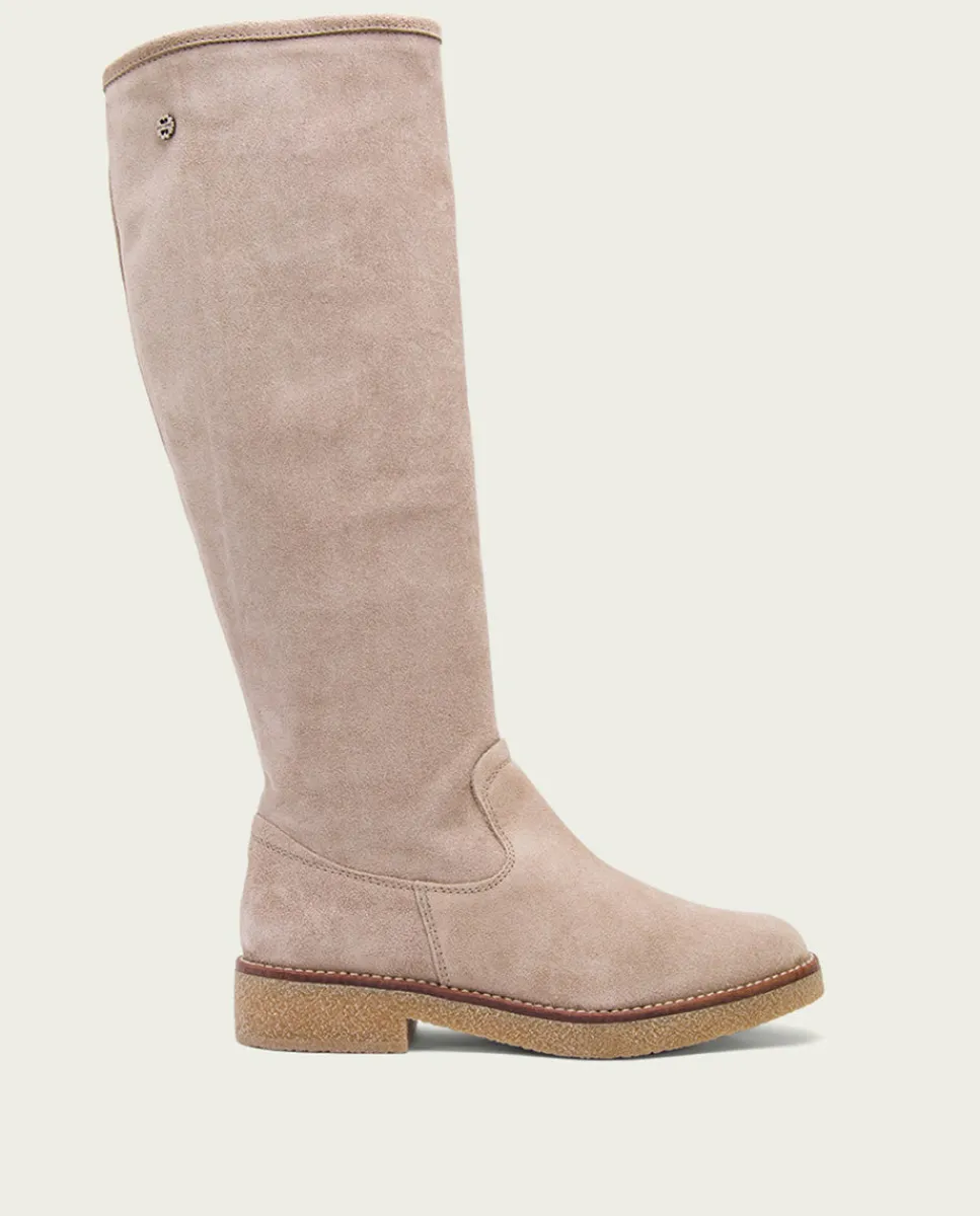 PORRONET Botas Altas Planas Arena Con Cremallera Vega Discount