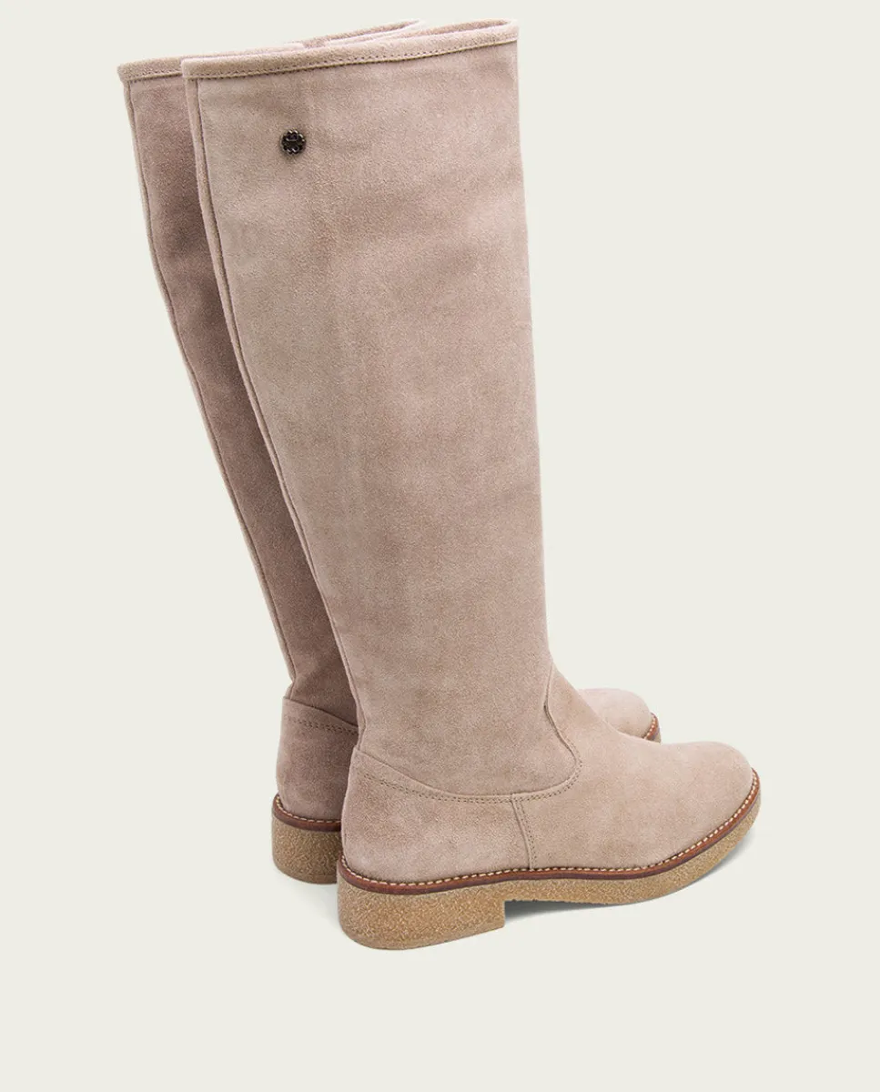 PORRONET Botas Altas Planas Arena Con Cremallera Vega Discount