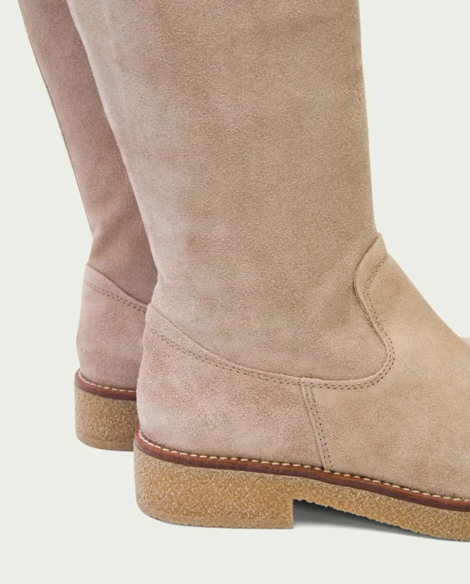 PORRONET Botas Altas Planas Arena Con Cremallera Vega Discount