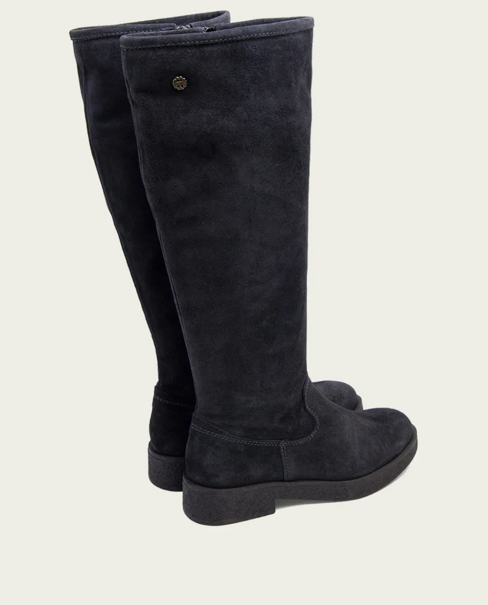 PORRONET Botas Altas Planas Carbon Con Cremallera Vega Cheap