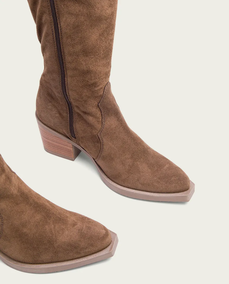 PORRONET Botas Cowboy Moka Con Cremallera Java Best