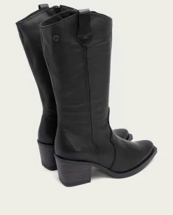 PORRONET Botas Cowboy Negra Con Cremallera Julia Best