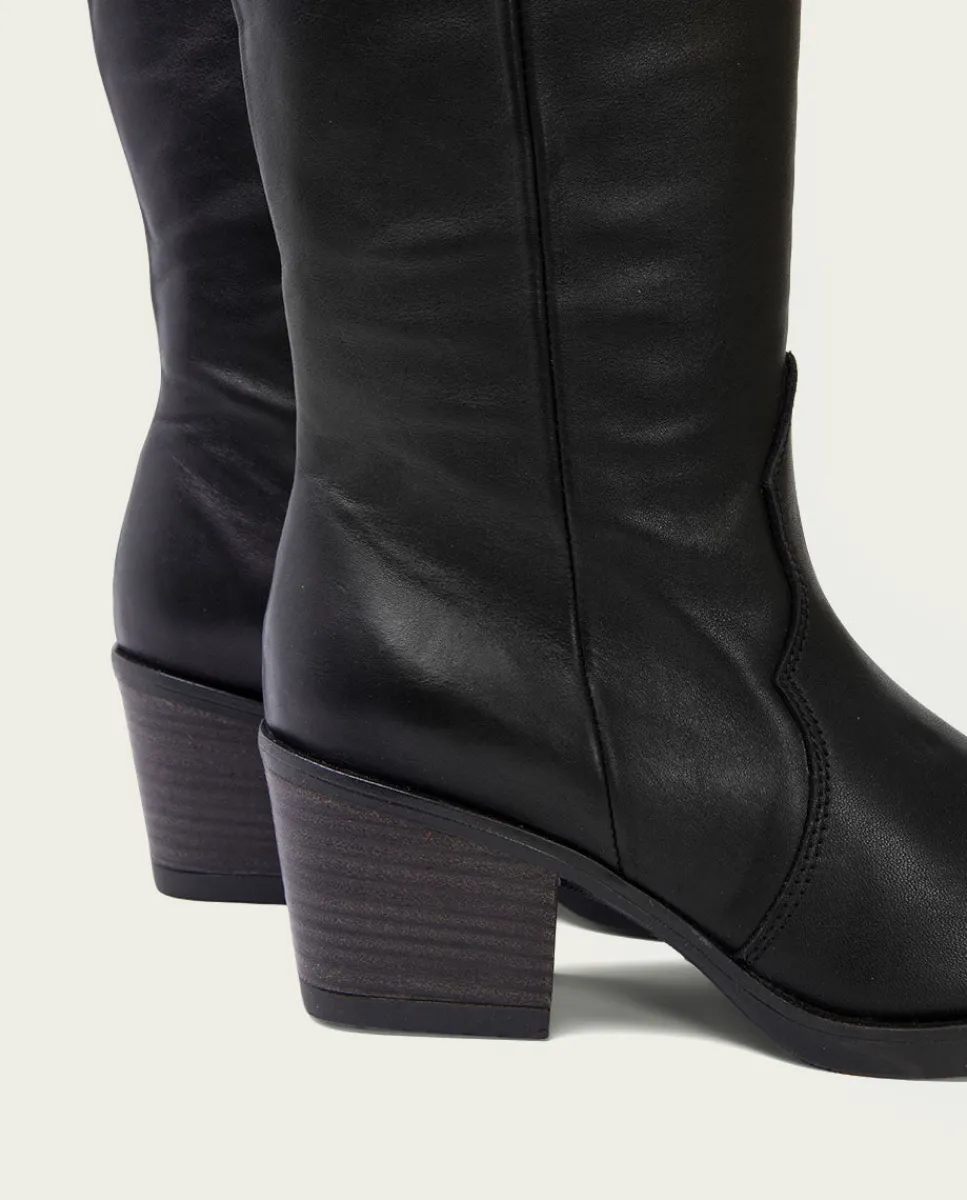 PORRONET Botas Cowboy Negra Con Cremallera Julia Best