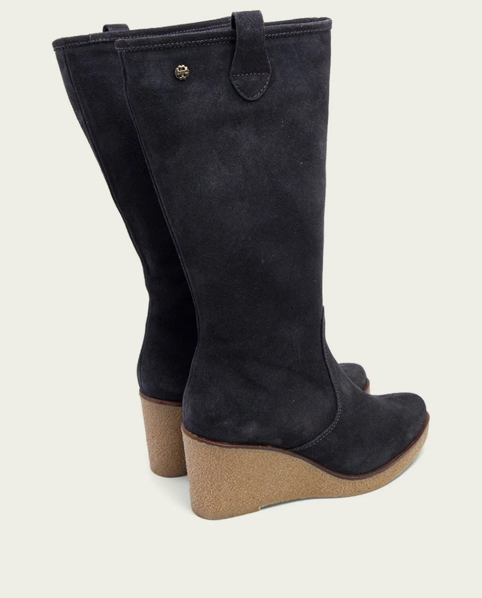 PORRONET Botas De Cuña Carbon Con Cremallera Marina Online