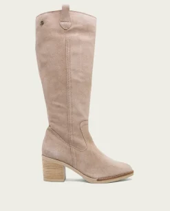 PORRONET Botas De Tacón Arena Con Cremallera Nora Flash Sale