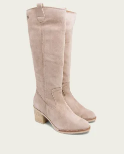 PORRONET Botas De Tacón Arena Con Cremallera Nora Flash Sale