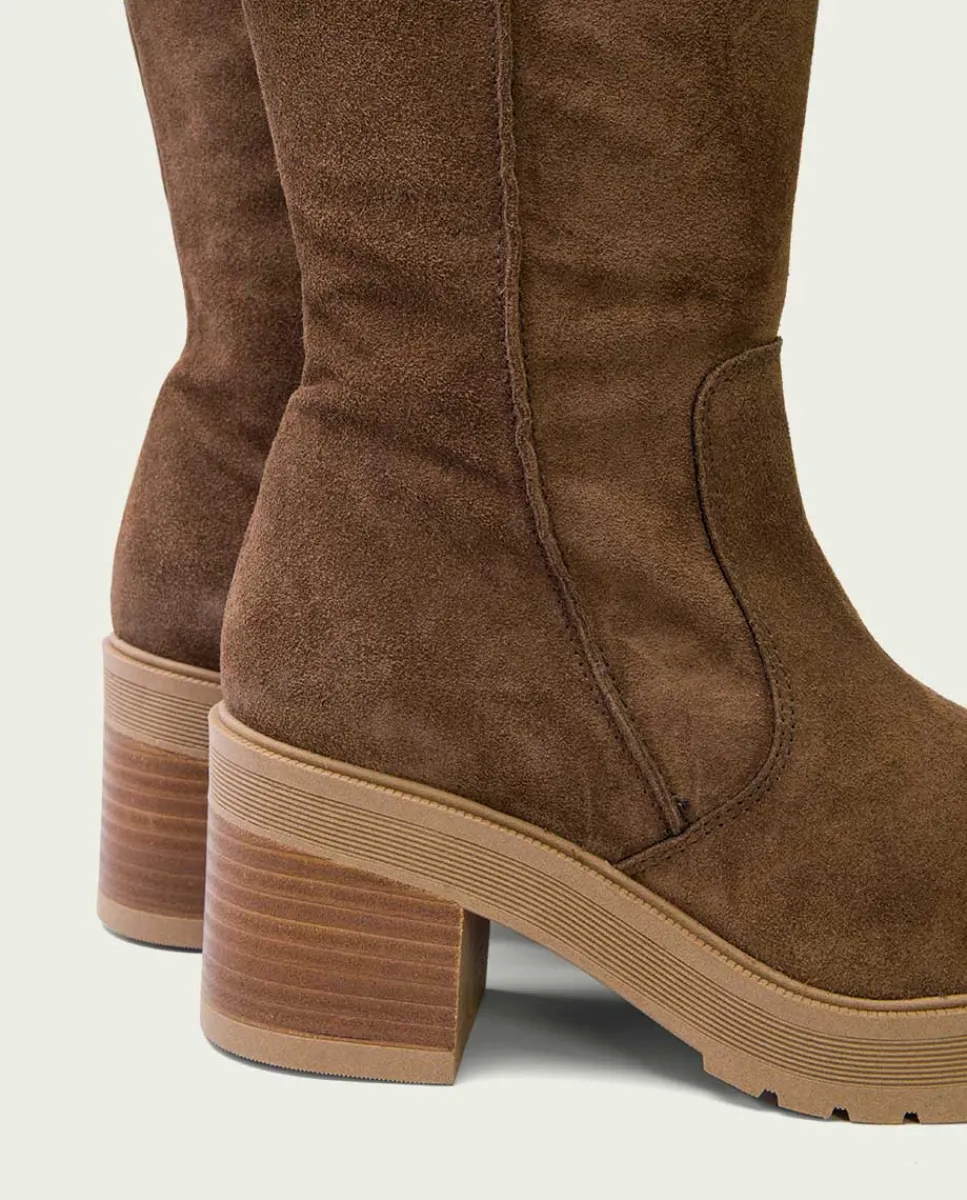 PORRONET Botas De Tacón Moka Con Cremallera Roxana Flash Sale