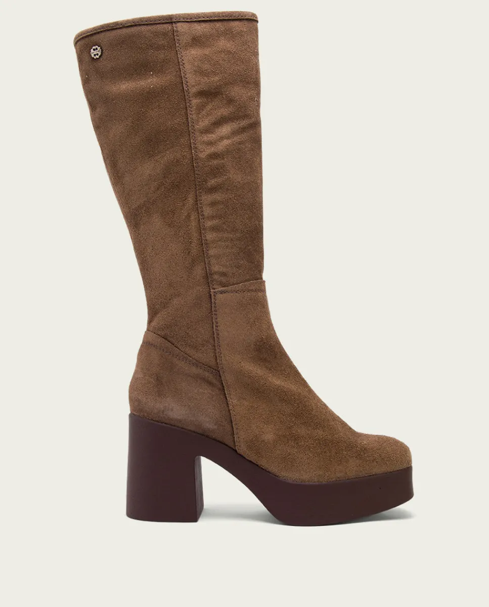 PORRONET Botas De Tacón Moka Con Cremallera Larisa Outlet