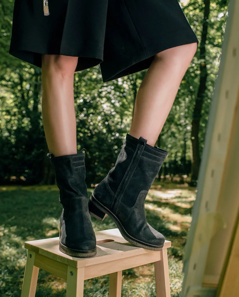 PORRONET Botas Planas Carbon Con Tiradores Paula Online