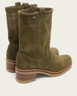 PORRONET Botas Planas Kaki Con Tiradores Paula Best Sale