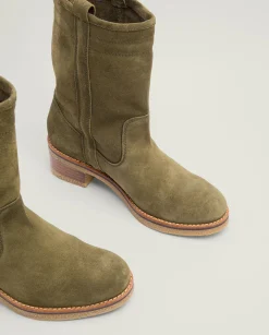 PORRONET Botas Planas Kaki Con Tiradores Paula Best Sale