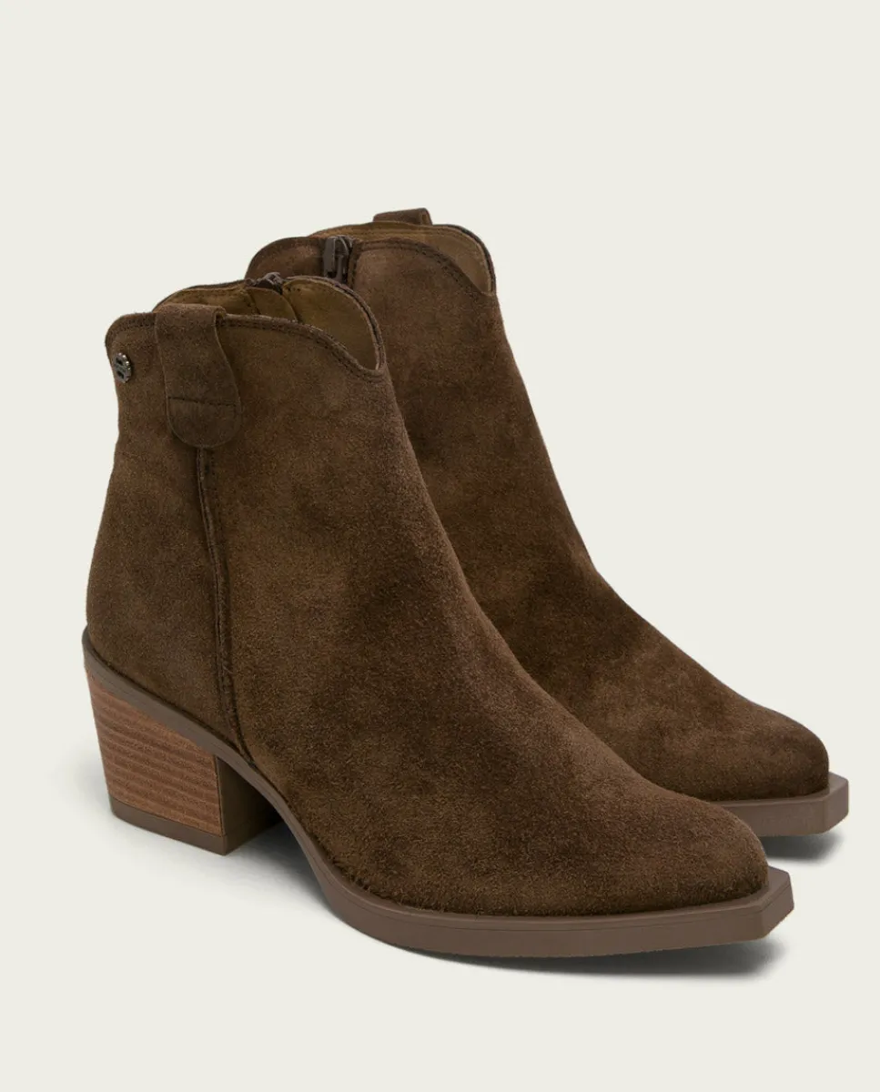 PORRONET Botines Cowboy Moka Con Cremallera Jara Sale