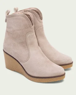 PORRONET Botines De Cuña Arena Con Cremallera Mabel Cheap