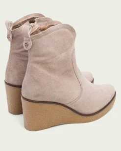 PORRONET Botines De Cuña Arena Con Cremallera Mabel Cheap