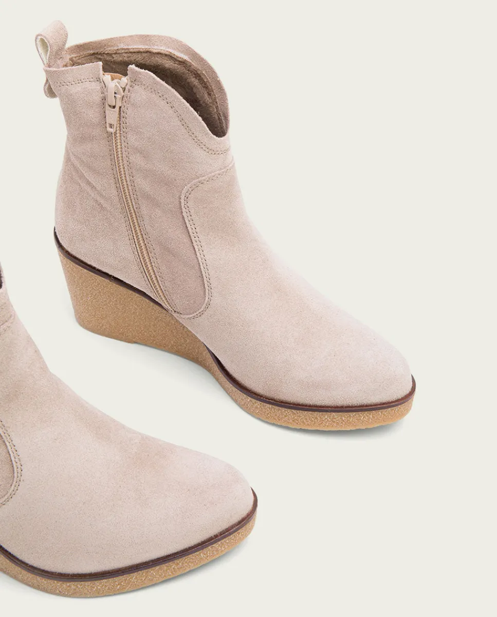 PORRONET Botines De Cuña Arena Con Cremallera Mabel Cheap