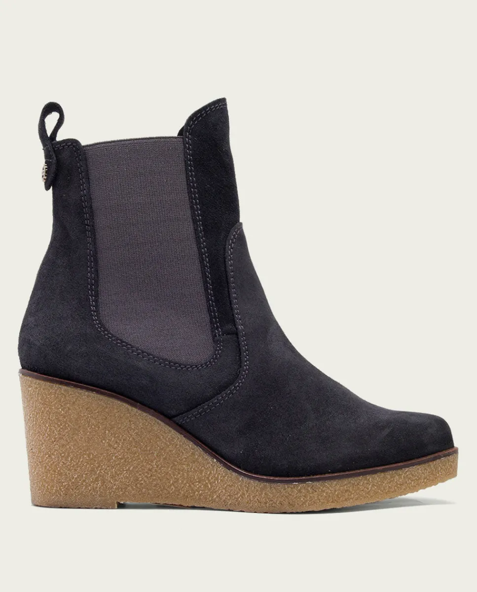 PORRONET Botines De Cuña Carbon Con Elasticos Malena Discount