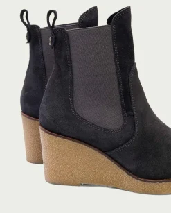 PORRONET Botines De Cuña Carbon Con Elasticos Malena Discount