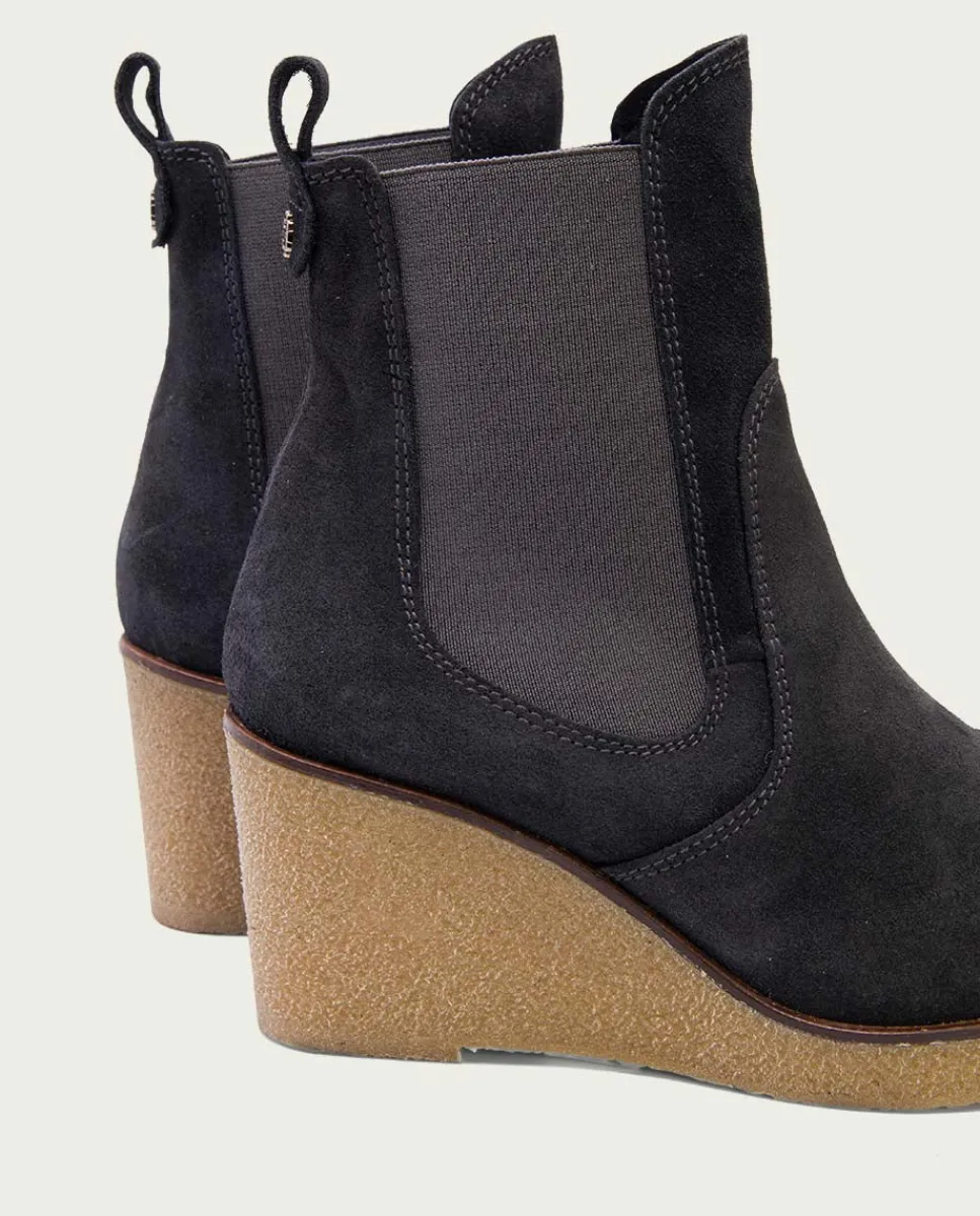 PORRONET Botines De Cuña Carbon Con Elasticos Malena Discount