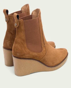 PORRONET Botines De Cuña Cuero Con Elasticos Malena Sale