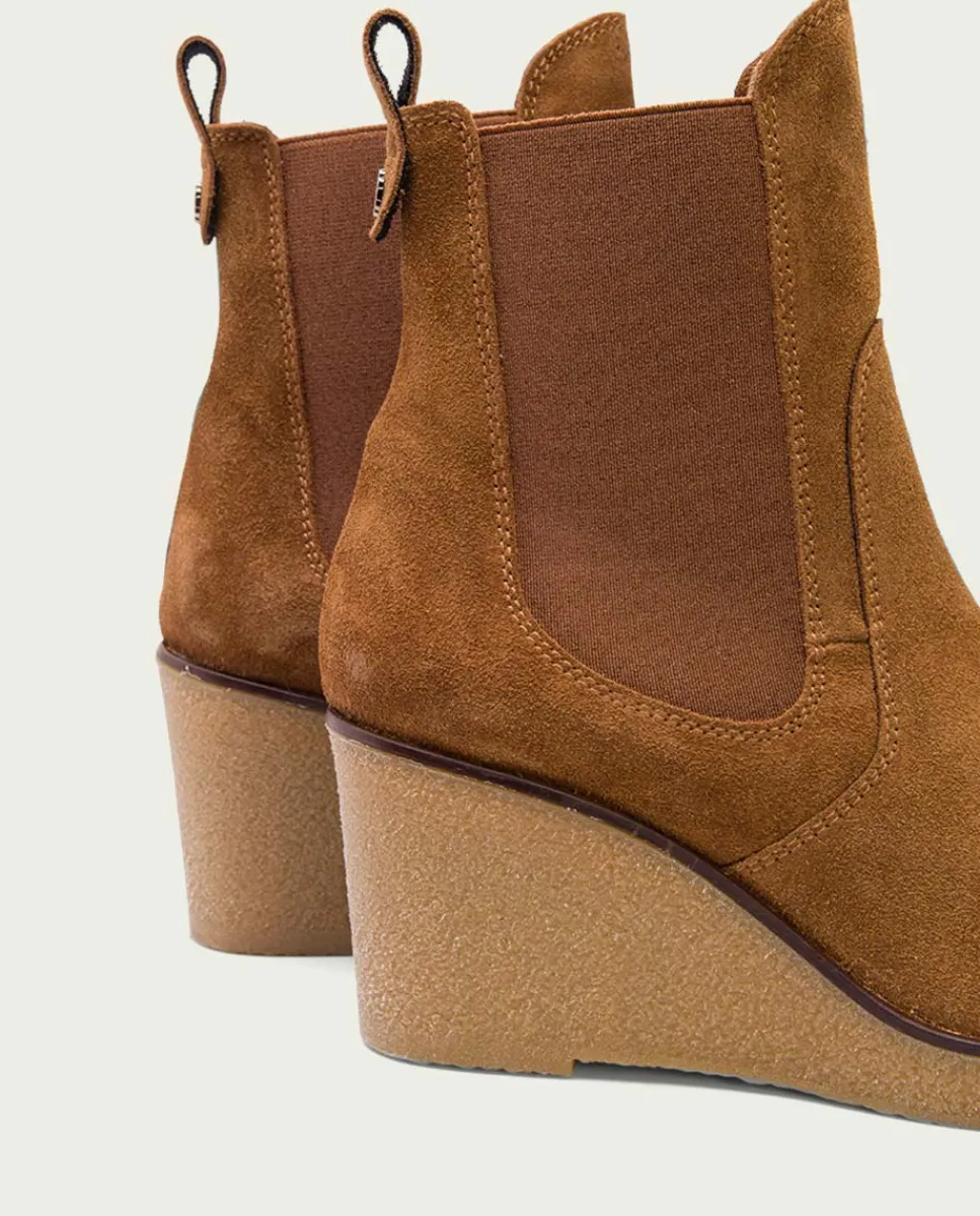 PORRONET Botines De Cuña Cuero Con Elasticos Malena Sale