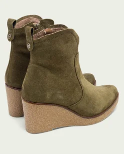 PORRONET Botines De Cuña Kaki Con Cremallera Mabel Best