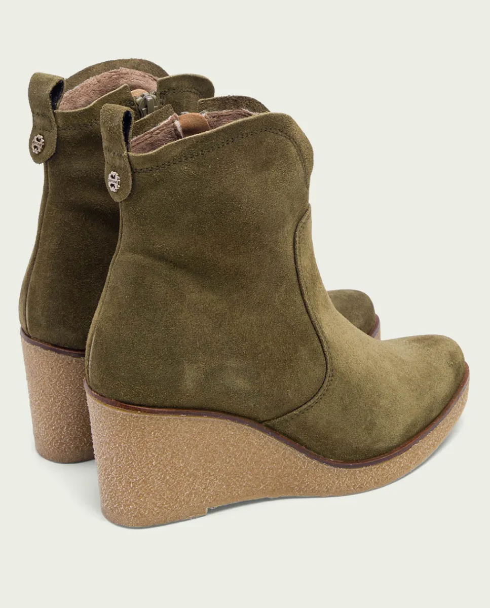 PORRONET Botines De Cuña Kaki Con Cremallera Mabel Best