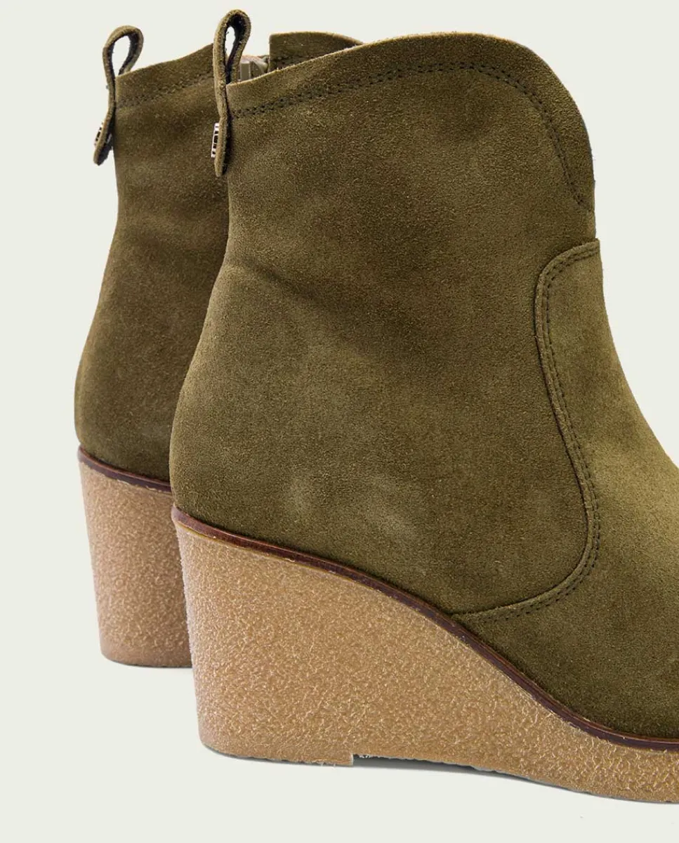 PORRONET Botines De Cuña Kaki Con Cremallera Mabel Best