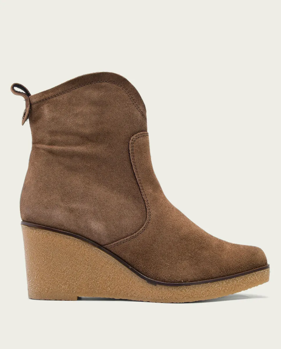 PORRONET Botines De Cuña Moka Con Cremallera Mabel Sale