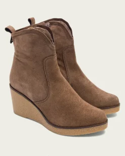 PORRONET Botines De Cuña Moka Con Cremallera Mabel Sale