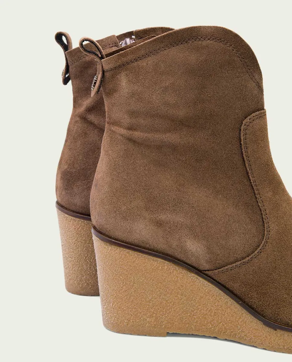 PORRONET Botines De Cuña Moka Con Cremallera Mabel Sale