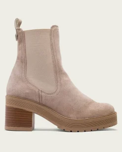 PORRONET Botines De Tacón Arena Con Elasticos Rea New