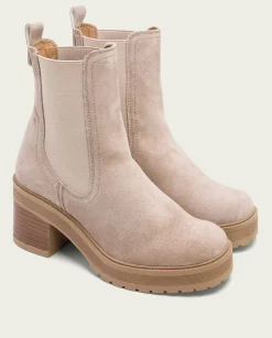 PORRONET Botines De Tacón Arena Con Elasticos Rea New