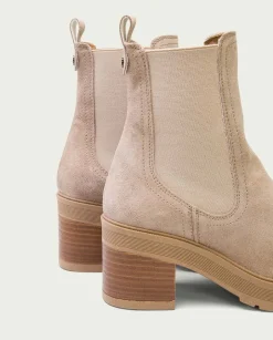 PORRONET Botines De Tacón Arena Con Elasticos Rea New