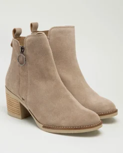 PORRONET Botines De Tacón Arena Cremallera Nery Outlet