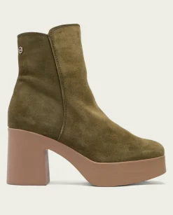 PORRONET Botines De Tacón Kaki Con Cremallera Leta Hot