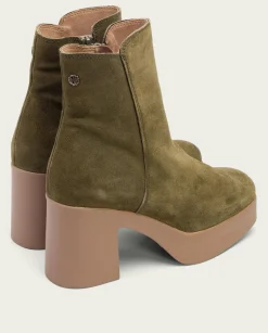 PORRONET Botines De Tacón Kaki Con Cremallera Leta Hot