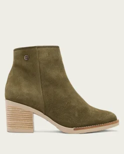 PORRONET Botines De Tacón Kaki Con Cremallera Nala Cheap