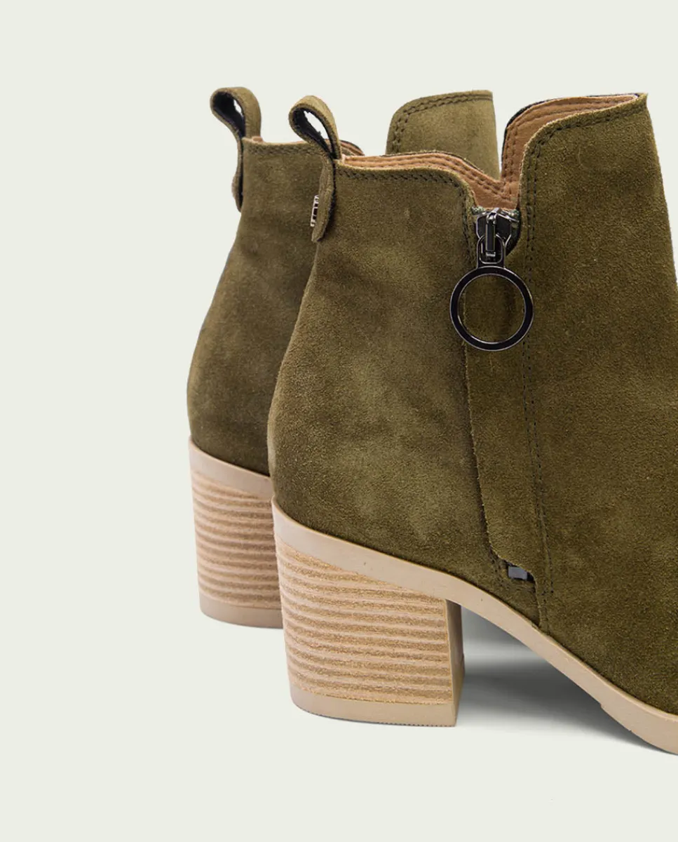 PORRONET Botines De Tacón Kaki Con Cremallera Nery Store