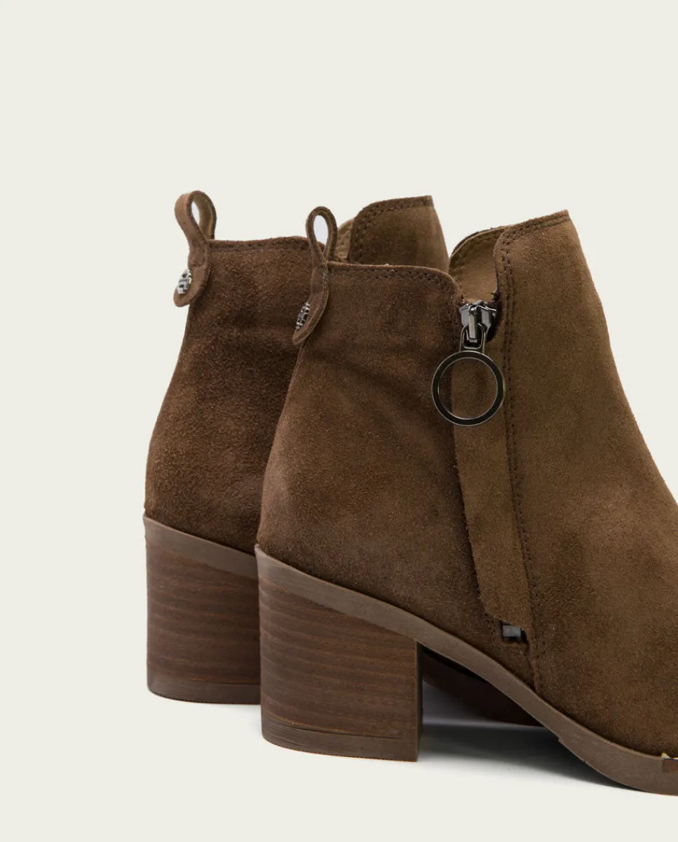 PORRONET Botines De Tacón Moka Con Cremallera Nery Online