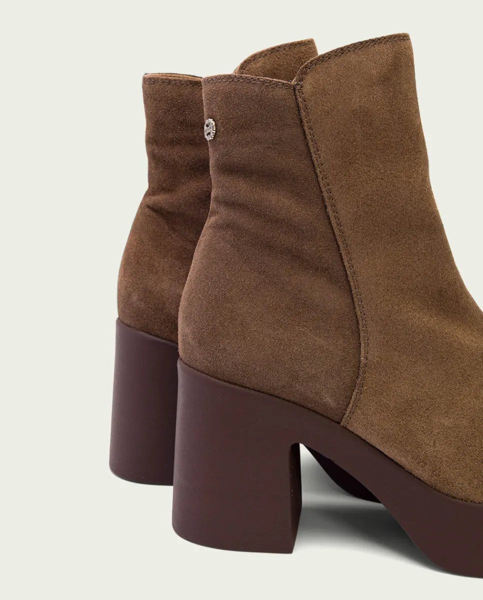 PORRONET Botines De Tacón Moka Con Cremallera Leta Outlet