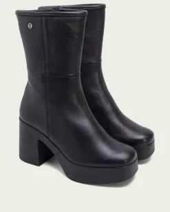 PORRONET Botines De Tacón Negro Con Cremallera Lana Best Sale